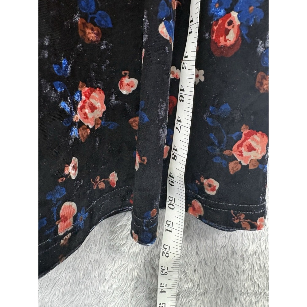 Natural Life Womens M Black Velvet Floral Maxi Dress Boho Whimsigoth Y2K - Picture 6 of 9